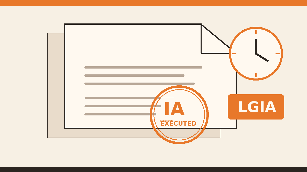 Cream and orange editorial of an interconnection agreement packet stamped IA and LGIA